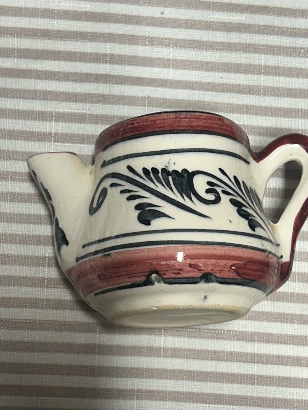Hand-Painted Ceramic creamer Accent in Cream and Rust